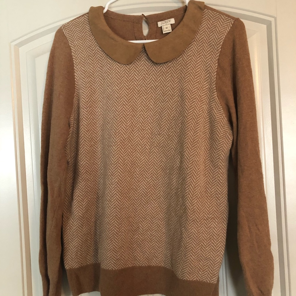 Sweater with tweed pattern and Peter Pan collar